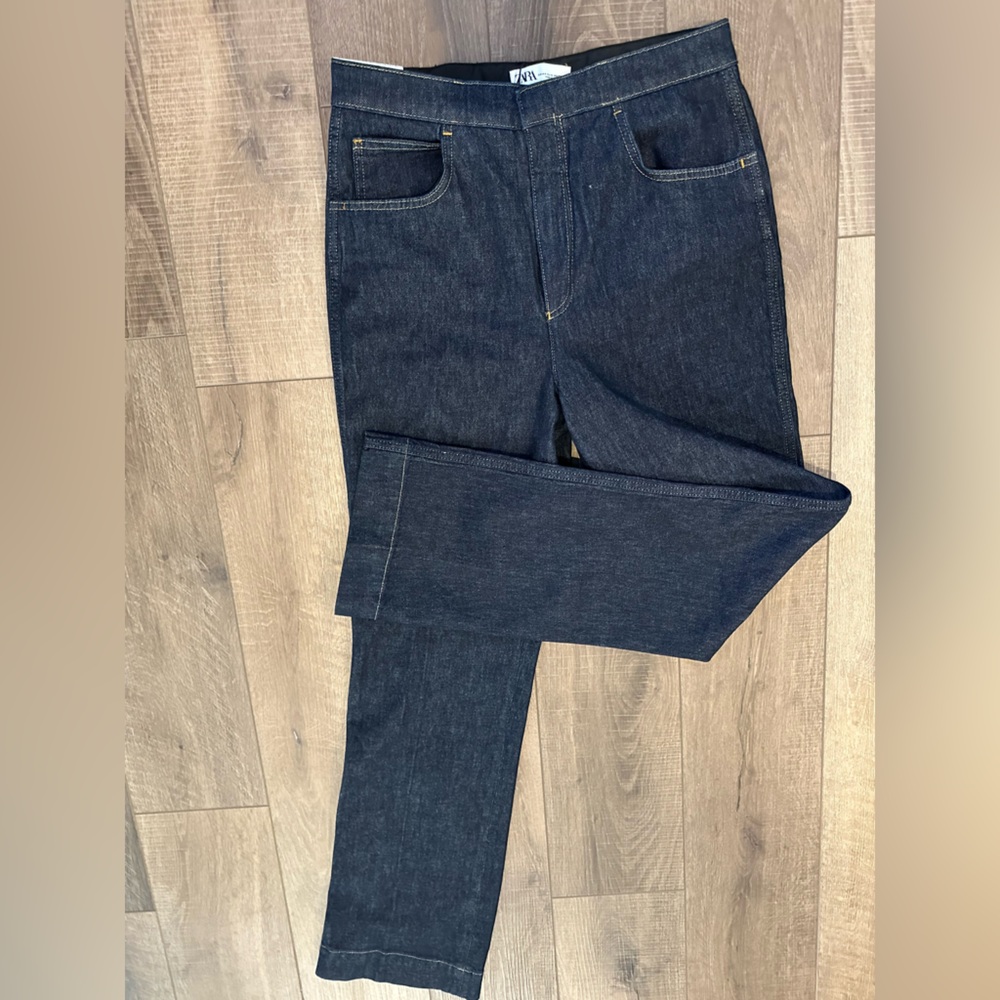Zara Women's Size 12 Indigo Denim Bootcut Leg/Slim Fit/High Rise